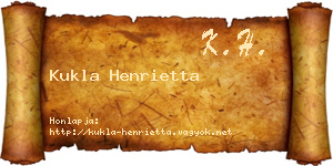 Kukla Henrietta névjegykártya